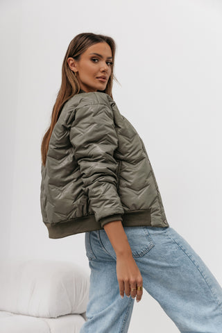 Bomber jacket quilted olive